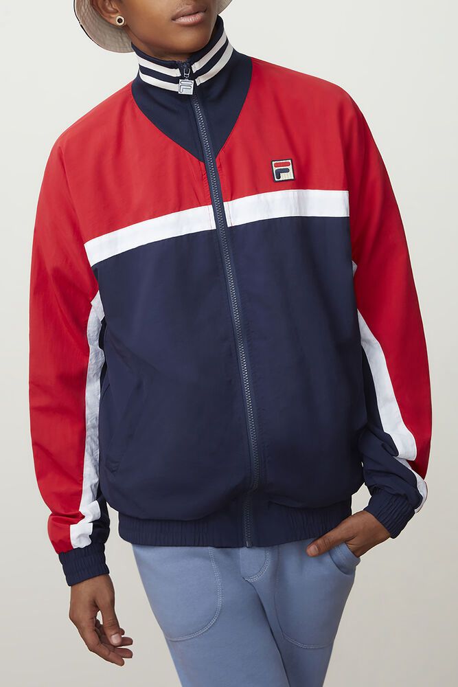 Fila Jacket Mens Navy/Red - Diego Track - Philippines 1647902-HY